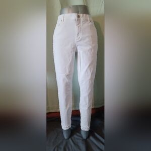 LOFT White Straight Leg Jeans Classic Style